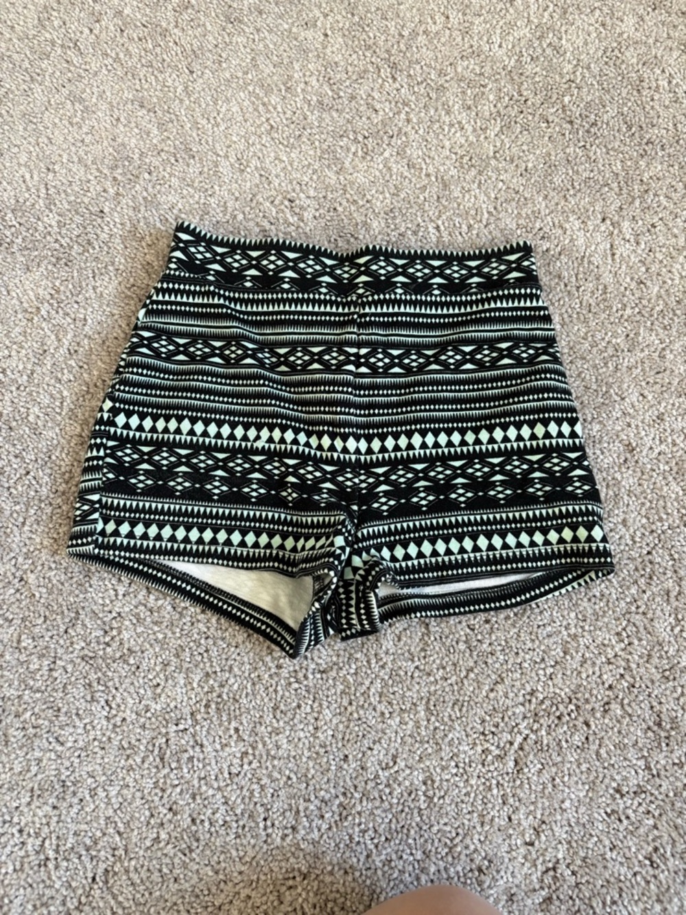 Black and mint Geo Print High-Waist Women’s Shorts